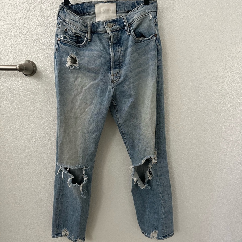 Mother Denim Distressed Blue Jeans Ankle